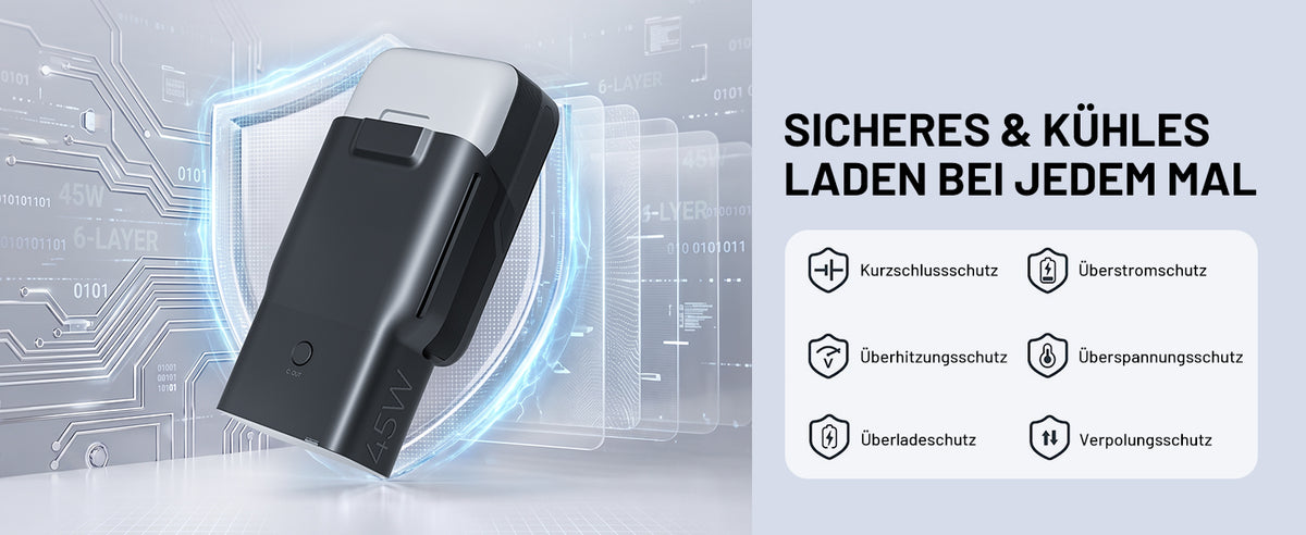 Litheli U20 20V Akku-Schnellladegerät – 45 W GaN, USB-C PD, EU-Stecker