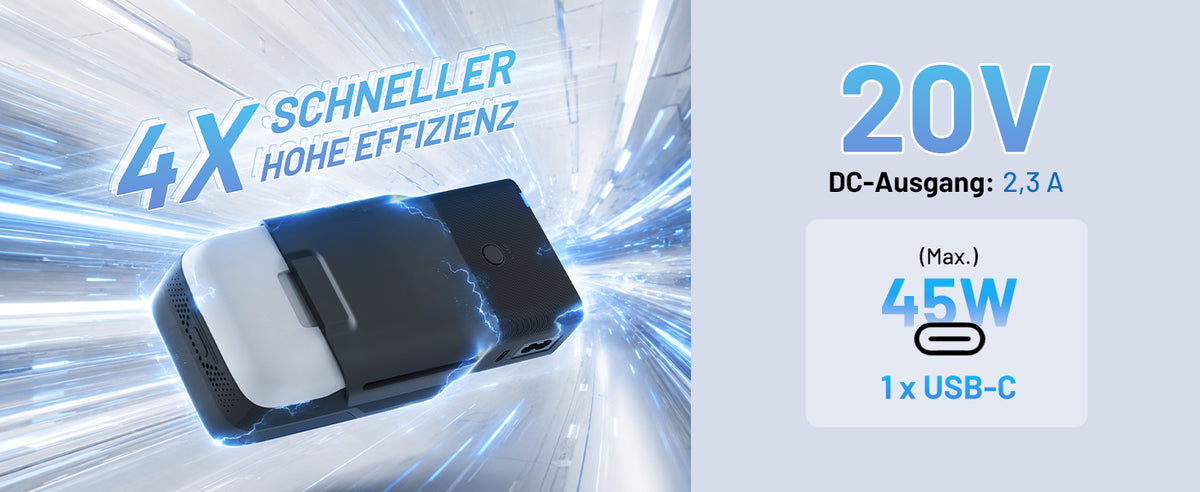 Litheli U20 20V Akku-Schnellladegerät – 45 W GaN, USB-C PD, EU-Stecker
