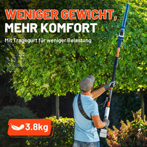 Litheli 20V Akku-Teleskop-Heckenschere mit 3,4 m Stiel und 42 cm Schnittlänge