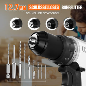 Litheli 20V Akku-Bohrschrauber: Kraftvoller Bürstenmotor, 2,0 Ah Akku | Ideal für Heimwerkerarbeiten