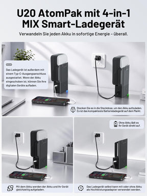 Litheli U20 20V Akku-Schnellladegerät – 45 W GaN, USB-C PD, EU-Stecker