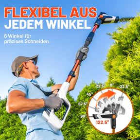 Litheli 20V Akku-Teleskop-Heckenschere mit 3,4 m Stiel und 42 cm Schnittlänge