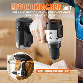 Litheli 20V Akku-Bohrschrauber: Kraftvoller Bürstenmotor, 2,0 Ah Akku | Ideal für Heimwerkerarbeiten