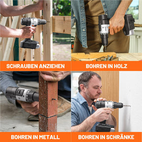 Litheli 20V Akku-Bohrschrauber: Kraftvoller Bürstenmotor, 2,0 Ah Akku | Ideal für Heimwerkerarbeiten