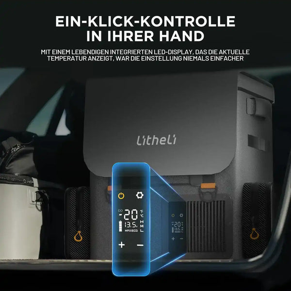 Litheli FrozenPack: Der erste tragbare Auto-Kühlschrank im Rucksackformat | Inklusive 2 x 4,0Ah SE Akkus