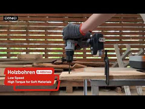 Litheli 20V Akku-Bohrschrauber: Kraftvoller Bürstenmotor, 2,0 Ah Akku | Ideal für Heimwerkerarbeiten